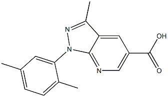 1-(2,5-dimethylphenyl)-3-methyl-1H-pyrazolo[3,4-b]pyridine-5-carboxylic acid 化学構造式