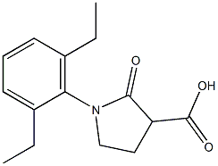 1-(2,6-diethylphenyl)-2-oxopyrrolidine-3-carboxylic acid,,结构式