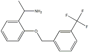 1-(2-{[3-(trifluoromethyl)phenyl]methoxy}phenyl)ethan-1-amine,,结构式