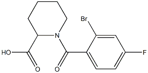1-(2-bromo-4-fluorobenzoyl)piperidine-2-carboxylic acid Struktur