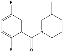 1-(2-bromo-5-fluorobenzoyl)-3-methylpiperidine,,结构式
