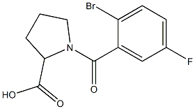 1-(2-bromo-5-fluorobenzoyl)pyrrolidine-2-carboxylic acid Structure