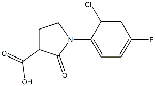 1-(2-chloro-4-fluorophenyl)-2-oxopyrrolidine-3-carboxylic acid 化学構造式