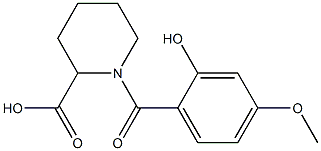 1-(2-hydroxy-4-methoxybenzoyl)piperidine-2-carboxylic acid 结构式