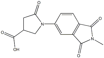 1-(2-methyl-1,3-dioxo-2,3-dihydro-1H-isoindol-5-yl)-5-oxopyrrolidine-3-carboxylic acid 化学構造式