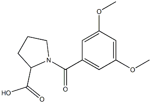 1-(3,5-dimethoxybenzoyl)pyrrolidine-2-carboxylic acid Structure