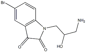 1-(3-amino-2-hydroxypropyl)-5-bromo-2,3-dihydro-1H-indole-2,3-dione 化学構造式