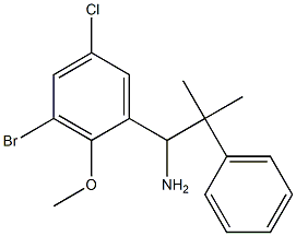 1-(3-bromo-5-chloro-2-methoxyphenyl)-2-methyl-2-phenylpropan-1-amine 化学構造式