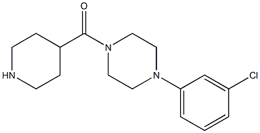 1-(3-chlorophenyl)-4-(piperidin-4-ylcarbonyl)piperazine Structure