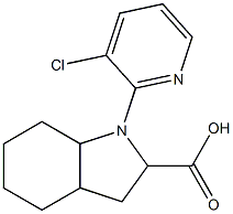 1-(3-chloropyridin-2-yl)-octahydro-1H-indole-2-carboxylic acid 化学構造式