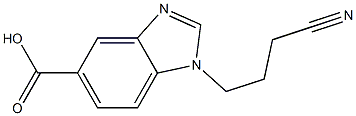 1-(3-cyanopropyl)-1H-1,3-benzodiazole-5-carboxylic acid,,结构式