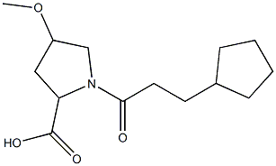 1-(3-cyclopentylpropanoyl)-4-methoxypyrrolidine-2-carboxylic acid 化学構造式