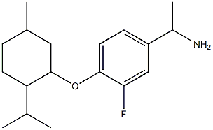 1-(3-fluoro-4-{[5-methyl-2-(propan-2-yl)cyclohexyl]oxy}phenyl)ethan-1-amine,,结构式
