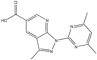 1-(4,6-dimethylpyrimidin-2-yl)-3-methyl-1H-pyrazolo[3,4-b]pyridine-5-carboxylic acid Structure
