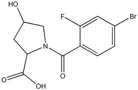 1-(4-bromo-2-fluorobenzoyl)-4-hydroxypyrrolidine-2-carboxylic acid Structure