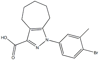1-(4-bromo-3-methylphenyl)-1,4,5,6,7,8-hexahydrocyclohepta[c]pyrazole-3-carboxylic acid Struktur
