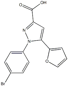 1-(4-bromophenyl)-5-(furan-2-yl)-1H-pyrazole-3-carboxylic acid 化学構造式