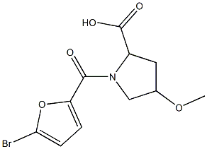 1-(5-bromo-2-furoyl)-4-methoxypyrrolidine-2-carboxylic acid Structure