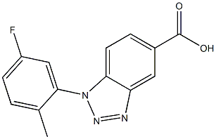 1-(5-fluoro-2-methylphenyl)-1H-1,2,3-benzotriazole-5-carboxylic acid 化学構造式