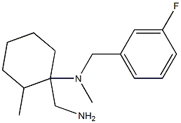 1-(aminomethyl)-N-[(3-fluorophenyl)methyl]-N,2-dimethylcyclohexan-1-amine,,结构式