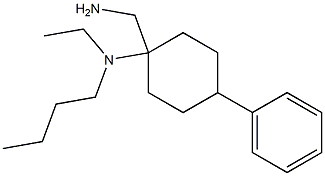 1-(aminomethyl)-N-butyl-N-ethyl-4-phenylcyclohexan-1-amine Structure