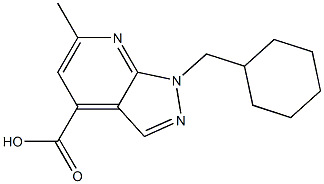 1-(cyclohexylmethyl)-6-methyl-1H-pyrazolo[3,4-b]pyridine-4-carboxylic acid Struktur