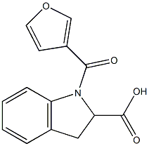 1-(furan-3-ylcarbonyl)-2,3-dihydro-1H-indole-2-carboxylic acid Structure