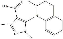 1,3-dimethyl-5-(2-methyl-1,2,3,4-tetrahydroquinolin-1-yl)-1H-pyrazole-4-carboxylic acid 化学構造式