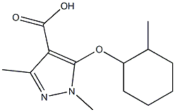 1,3-dimethyl-5-[(2-methylcyclohexyl)oxy]-1H-pyrazole-4-carboxylic acid 化学構造式