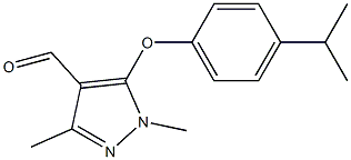 1,3-dimethyl-5-[4-(propan-2-yl)phenoxy]-1H-pyrazole-4-carbaldehyde,,结构式