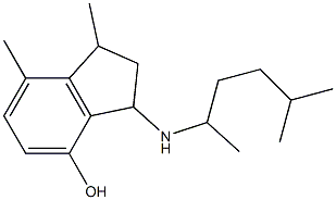 1,7-dimethyl-3-[(5-methylhexan-2-yl)amino]-2,3-dihydro-1H-inden-4-ol Struktur