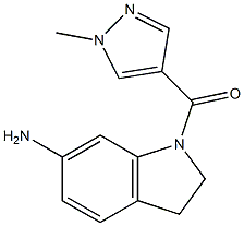 1-[(1-methyl-1H-pyrazol-4-yl)carbonyl]-2,3-dihydro-1H-indol-6-amine,,结构式