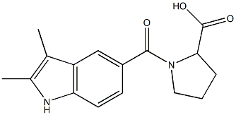 1-[(2,3-dimethyl-1H-indol-5-yl)carbonyl]pyrrolidine-2-carboxylic acid 化学構造式