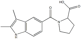 1-[(2,3-dimethyl-1H-indol-5-yl)carbonyl]pyrrolidine-2-carboxylic acid 结构式