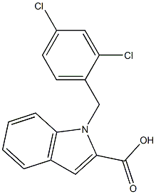 1-[(2,4-dichlorophenyl)methyl]-1H-indole-2-carboxylic acid,,结构式