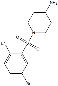 1-[(2,5-dibromobenzene)sulfonyl]piperidin-4-amine,,结构式
