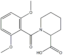 1-[(2,6-dimethoxyphenyl)carbonyl]piperidine-2-carboxylic acid 化学構造式