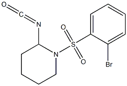 1-[(2-bromobenzene)sulfonyl]-2-isocyanatopiperidine Struktur