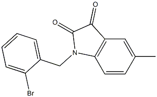 1-[(2-bromophenyl)methyl]-5-methyl-2,3-dihydro-1H-indole-2,3-dione 结构式