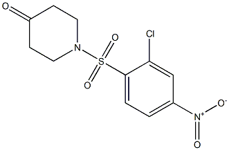 1-[(2-chloro-4-nitrobenzene)sulfonyl]piperidin-4-one,,结构式
