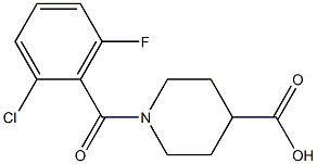1-[(2-chloro-6-fluorophenyl)carbonyl]piperidine-4-carboxylic acid,,结构式