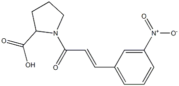 1-[(2E)-3-(3-nitrophenyl)prop-2-enoyl]pyrrolidine-2-carboxylic acid,,结构式