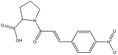 1-[(2E)-3-(4-nitrophenyl)prop-2-enoyl]pyrrolidine-2-carboxylic acid Struktur
