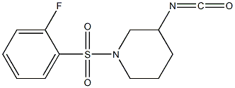 1-[(2-fluorophenyl)sulfonyl]-3-isocyanatopiperidine Struktur