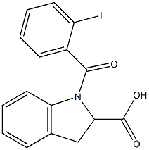 1-[(2-iodophenyl)carbonyl]-2,3-dihydro-1H-indole-2-carboxylic acid,,结构式
