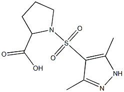 1-[(3,5-dimethyl-1H-pyrazol-4-yl)sulfonyl]pyrrolidine-2-carboxylic acid,,结构式