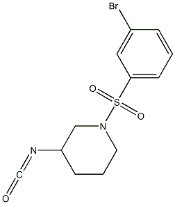 1-[(3-bromobenzene)sulfonyl]-3-isocyanatopiperidine Structure