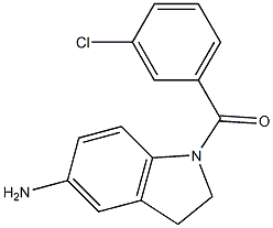 1-[(3-chlorophenyl)carbonyl]-2,3-dihydro-1H-indol-5-amine,,结构式