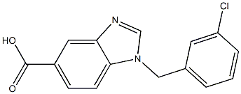 1-[(3-chlorophenyl)methyl]-1H-1,3-benzodiazole-5-carboxylic acid 结构式