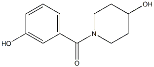 1-[(3-hydroxyphenyl)carbonyl]piperidin-4-ol 化学構造式